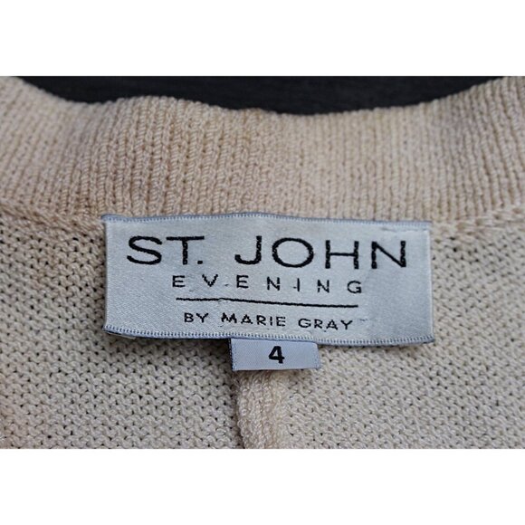 St John Evening - Women's Santana Knit Dinner Jacket w/Cristals, sz 4, Flaws - Picture 3 of 10